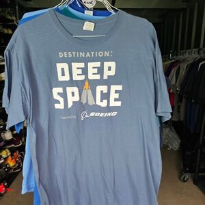 Blue Short Sleeve Space-Themed Tee 203